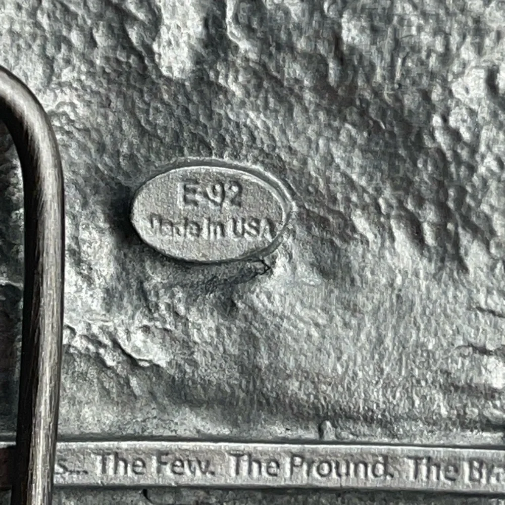 1991 Siskiyou United States Marines Pewter Belt Buckle Eagle Globe Anchor